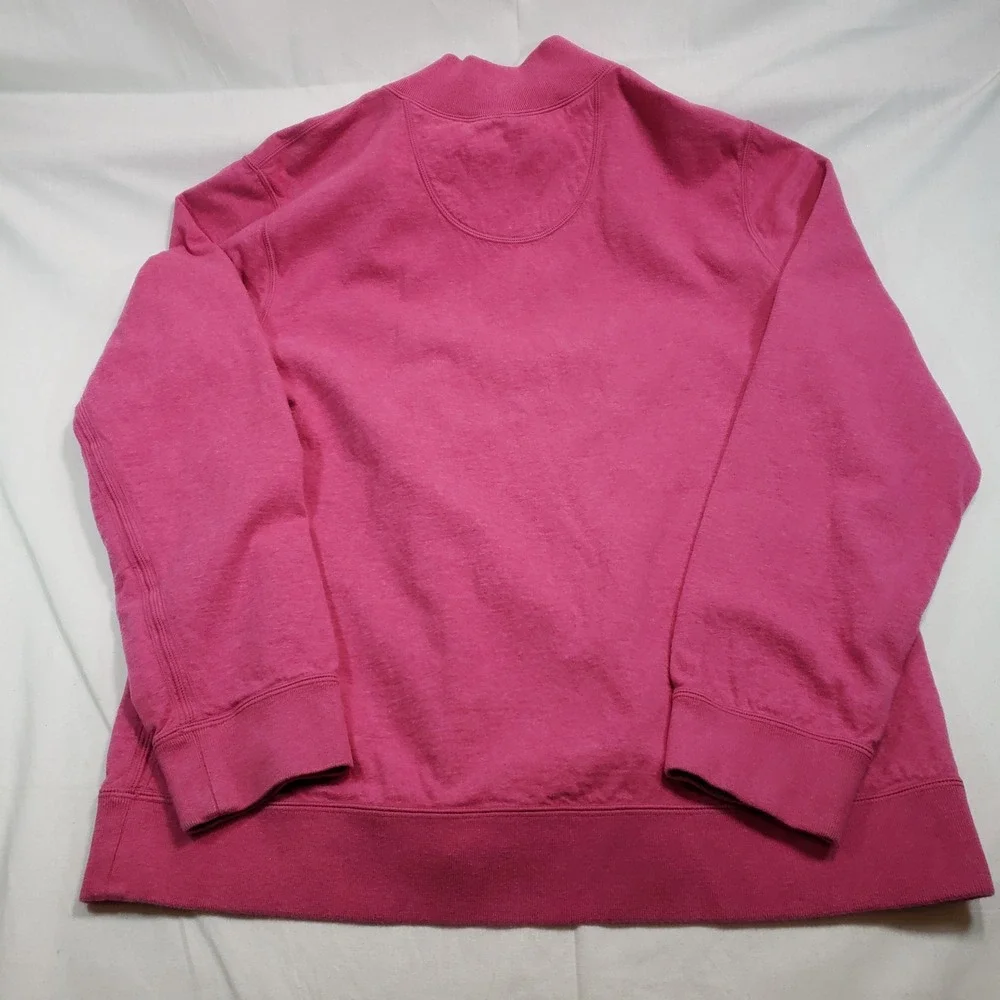 Tommy Bahama Reversible Quarter Zip Sweatshirt Brown Pink Contrast Stitch Mens L